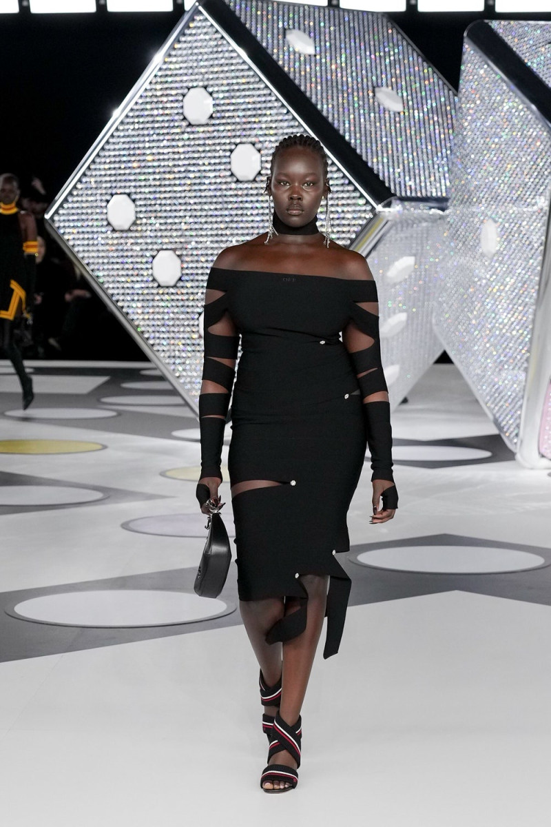 Ajok Daing featured in  the Off-White fashion show for Autumn/Winter 2024