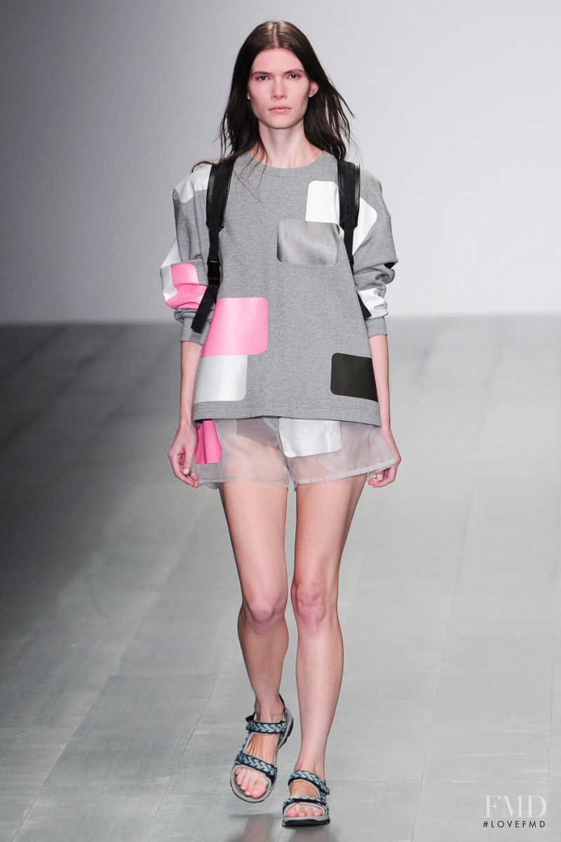 Katharine Mackel featured in  the Christopher Raeburn fashion show for Spring/Summer 2015