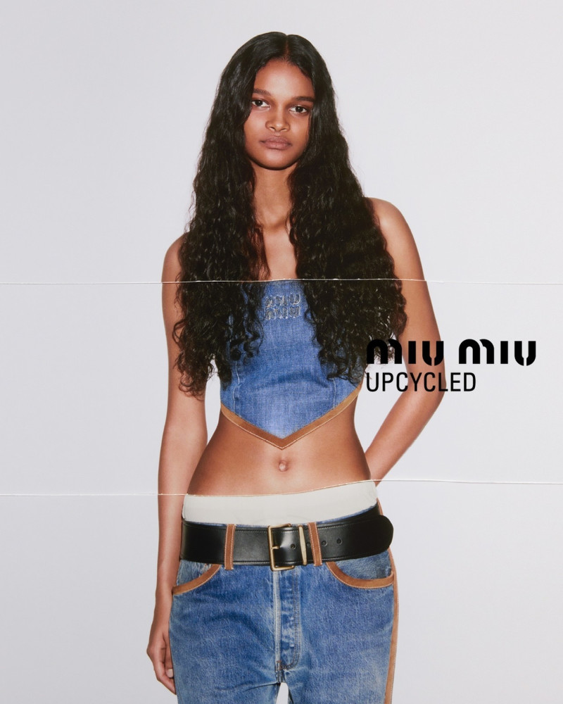 Ana Elisa Brito featured in  the Miu Miu Upcycled 2024 (5th Edition) advertisement for Pre-Fall 2024