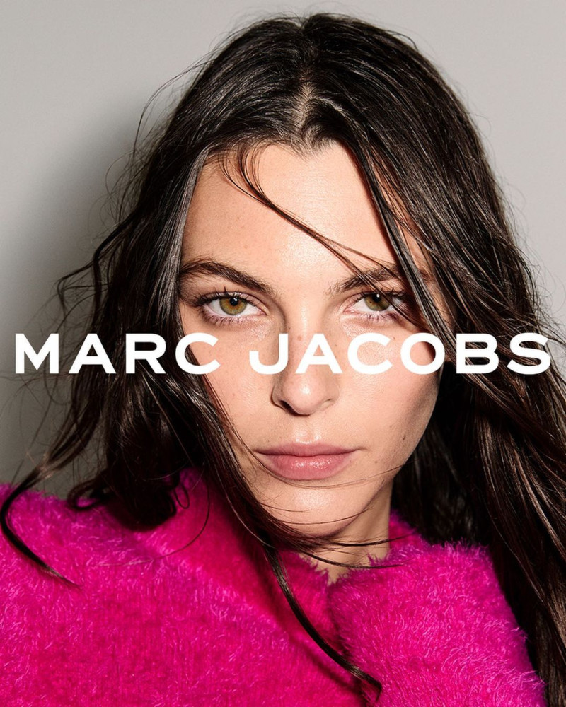 Vittoria Ceretti featured in  the Marc Jacobs Sack Bag 2024 Campaign advertisement for Summer 2024