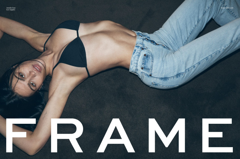 Amelia Gray Hamlin featured in  the Frame Denim advertisement for Spring/Summer 2024