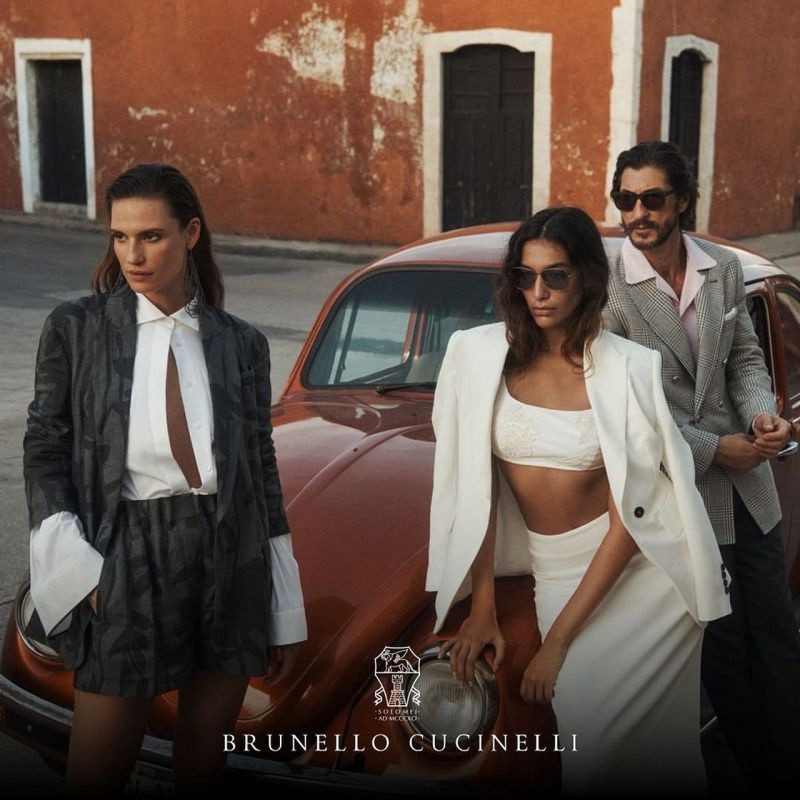 Cate Underwood featured in  the Brunello Cucinelli Refined Pursuits advertisement for Spring/Summer 2024