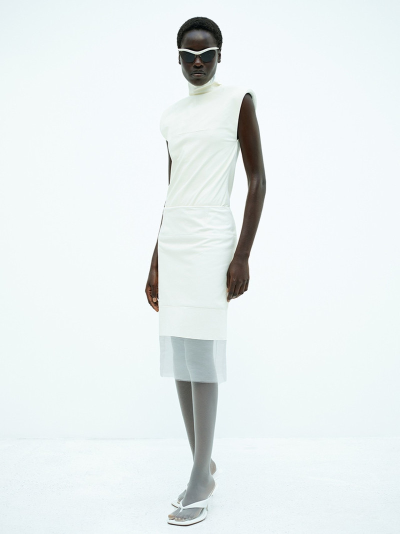 Awar Odhiang featured in  the Sportmax advertisement for Spring/Summer 2024