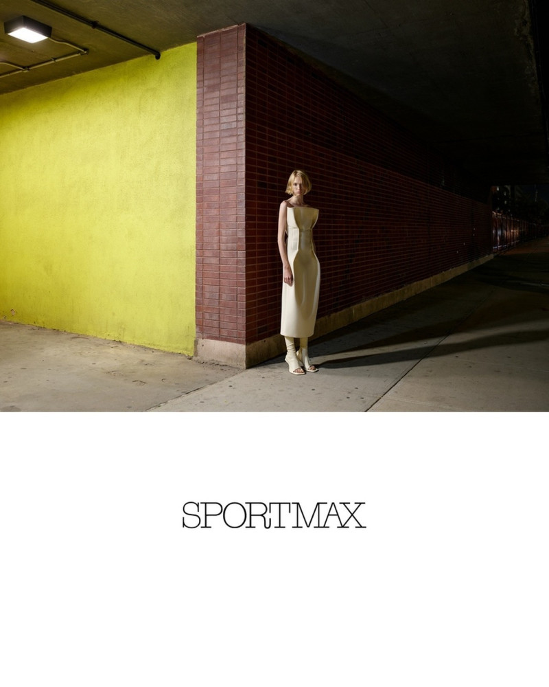 Awar Odhiang featured in  the Sportmax advertisement for Spring/Summer 2024