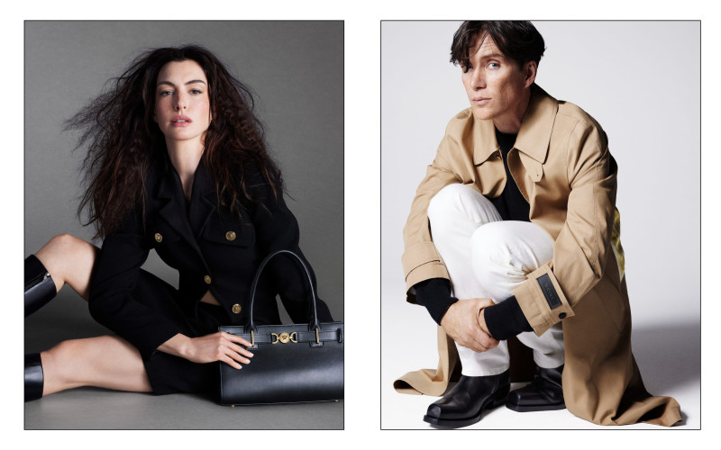 Versace Icons 2024 Campaign featuring Anne Hathaway & Cillian Murphy advertisement for Spring 2024