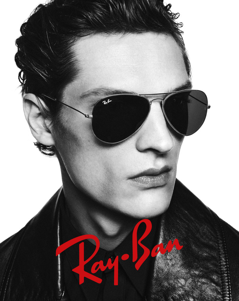 Valentin Caron featured in  the Ray-Ban 024 Icons Campaign advertisement for Spring 2024