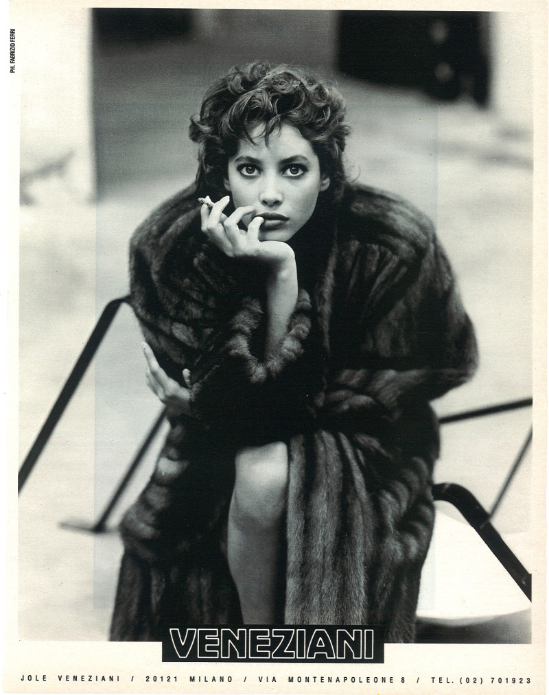 Christy Turlington featured in  the Veneziani advertisement for Autumn/Winter 1986