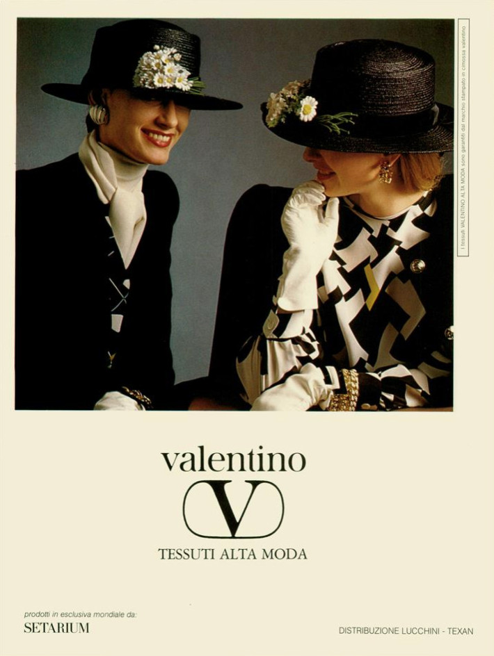 Christy Turlington featured in  the Valentino advertisement for Spring/Summer 1986