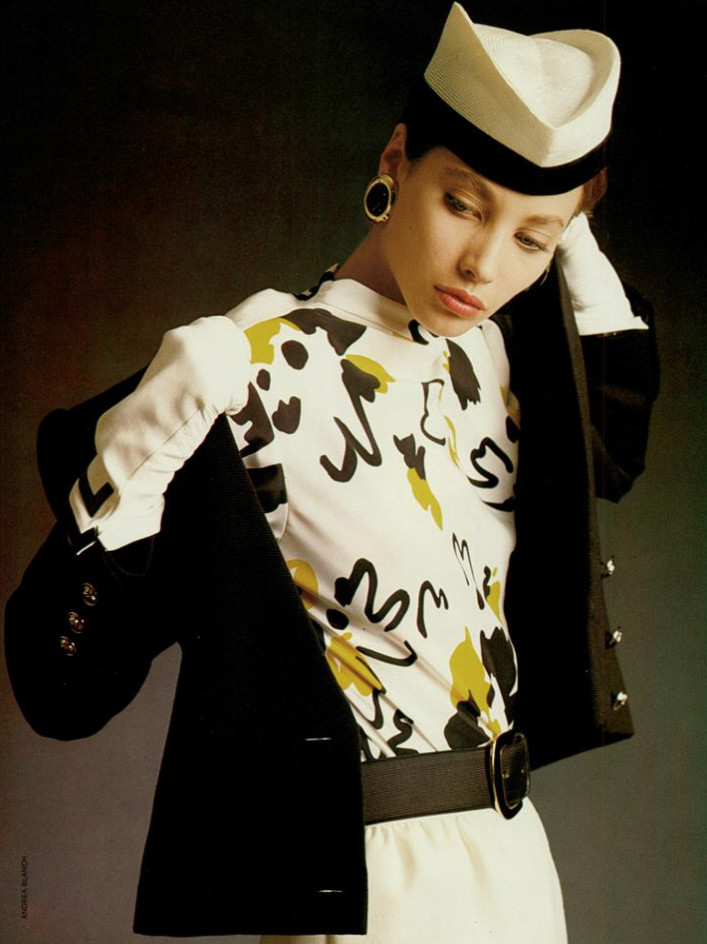 Christy Turlington featured in  the Valentino advertisement for Spring/Summer 1986