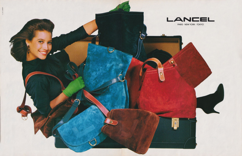 Christy Turlington featured in  the Lancel advertisement for Autumn/Winter 1986