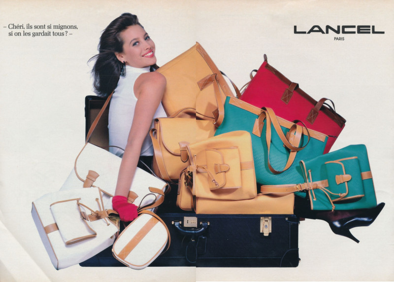 Christy Turlington featured in  the Lancel advertisement for Autumn/Winter 1986