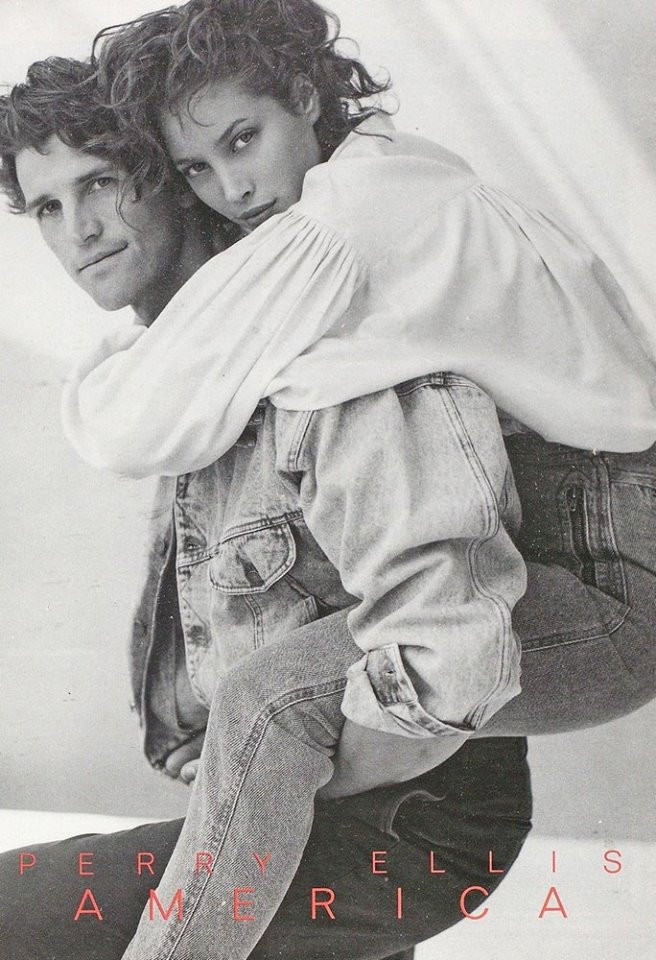 Christy Turlington featured in  the Perry Ellis advertisement for Autumn/Winter 1987