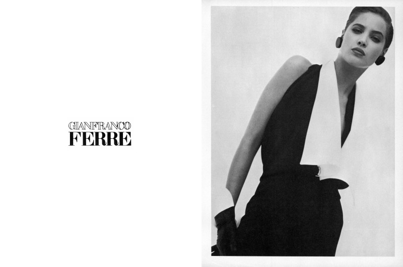 Christy Turlington featured in  the Gianfranco Ferré advertisement for Spring/Summer 1987