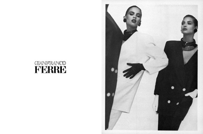 Christy Turlington featured in  the Gianfranco Ferré advertisement for Spring/Summer 1987