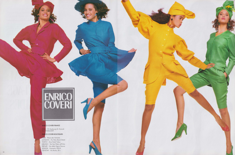 Christy Turlington featured in  the Enrico Coveri advertisement for Spring/Summer 1987