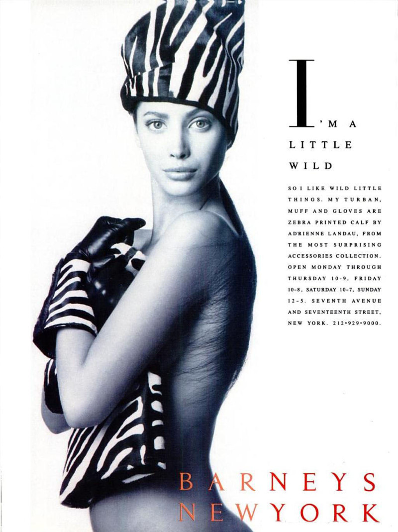 Christy Turlington featured in  the Barneys New York advertisement for Fall 1987