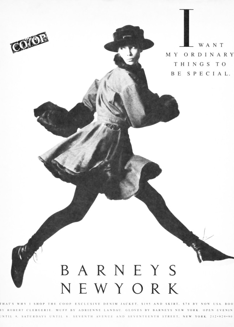 Christy Turlington featured in  the Barneys New York advertisement for Fall 1987