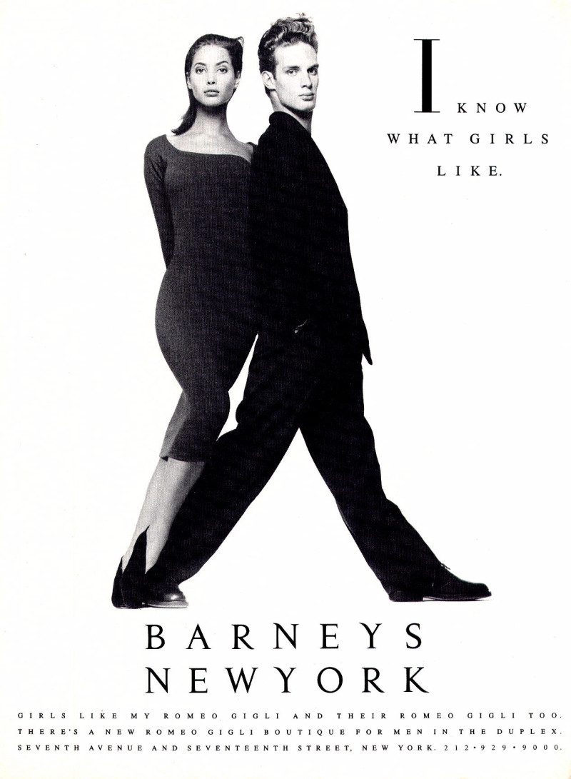 Christy Turlington featured in  the Barneys New York advertisement for Fall 1987