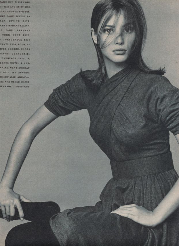 Christy Turlington featured in  the Barneys New York advertisement for Autumn/Winter 1987