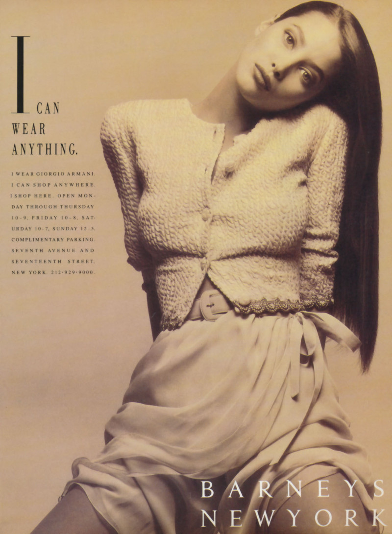 Christy Turlington featured in  the Barneys New York advertisement for Autumn/Winter 1987