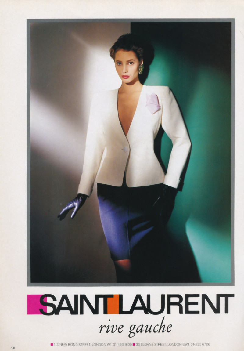 Christy Turlington featured in  the Saint Laurent advertisement for Autumn/Winter 1988