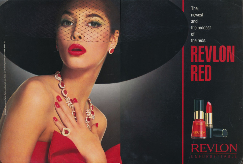 Christy Turlington featured in  the Revlon advertisement for Spring/Summer 1988