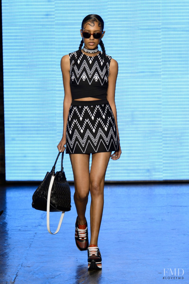 Alewya Demmisse featured in  the DKNY fashion show for Spring/Summer 2015