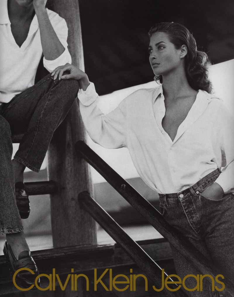 Christy Turlington featured in  the Calvin Klein Jeans advertisement for Spring/Summer 1989