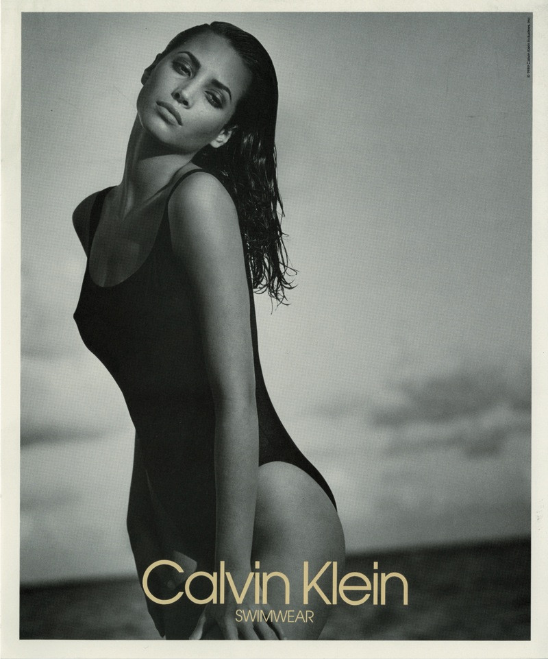 Christy Turlington featured in  the Calvin Klein Swimwear advertisement for Summer 1989