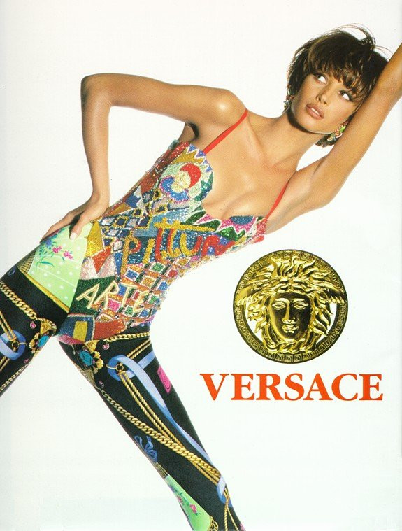 Christy Turlington featured in  the Versace advertisement for Autumn/Winter 1990