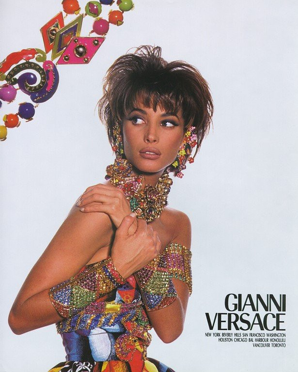 Christy Turlington featured in  the Versace advertisement for Autumn/Winter 1990