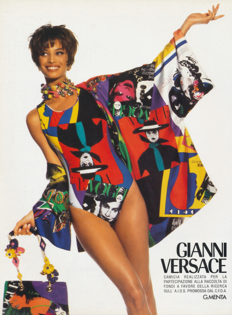 Christy Turlington featured in  the Versace advertisement for Autumn/Winter 1990