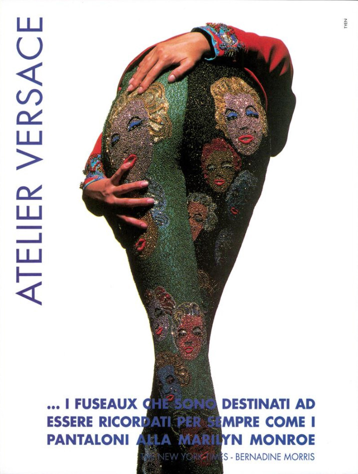 Christy Turlington featured in  the Atelier Versace advertisement for Autumn/Winter 1990