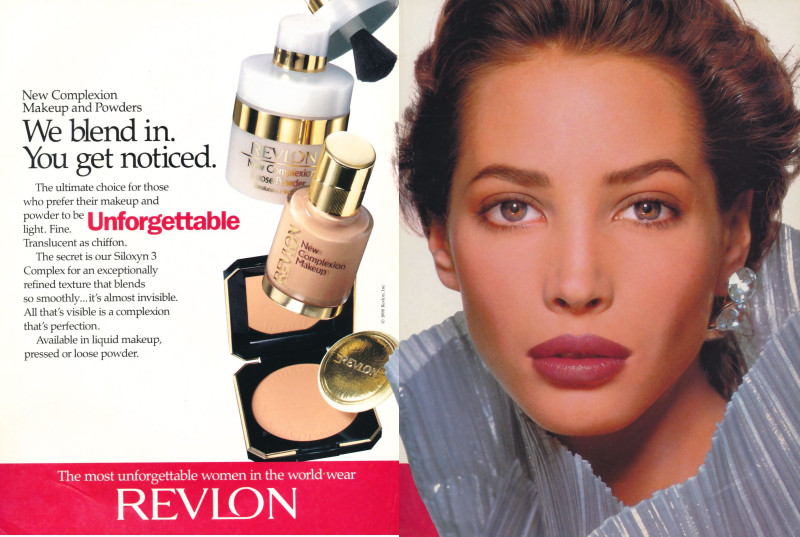 Christy Turlington featured in  the Revlon advertisement for Spring/Summer 1990