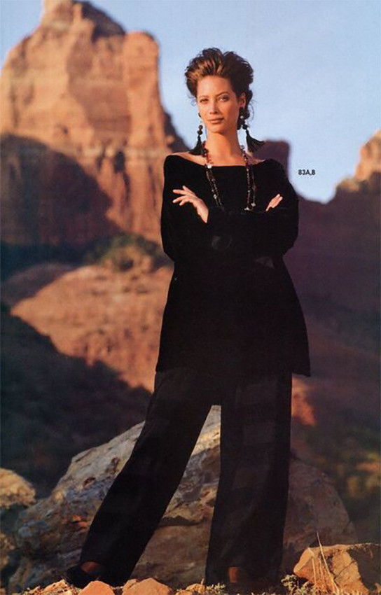 Christy Turlington featured in  the Neiman Marcus advertisement for Fall 1990