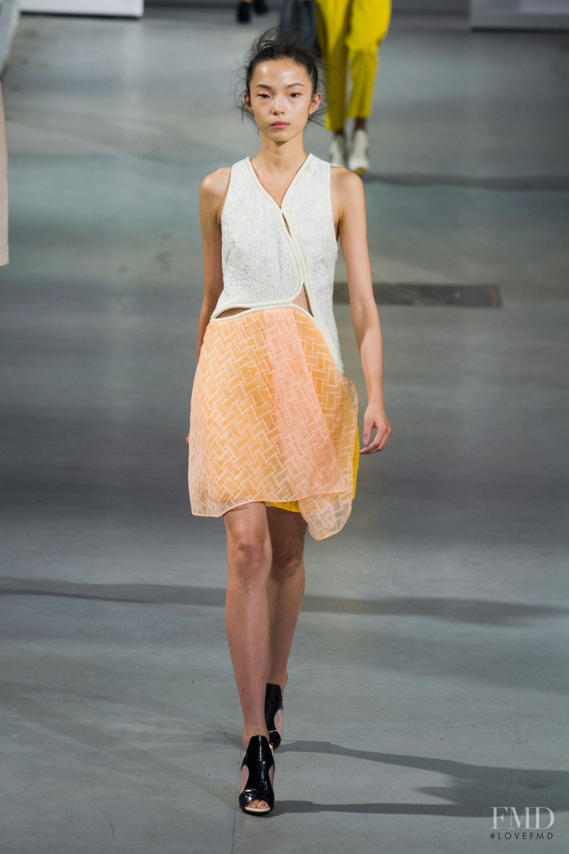 Xiao Wen Ju featured in  the 3.1 Phillip Lim fashion show for Spring/Summer 2015