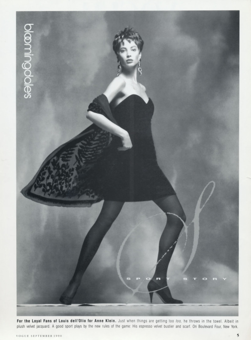 Christy Turlington featured in  the Bloomingdales advertisement for Autumn/Winter 1990