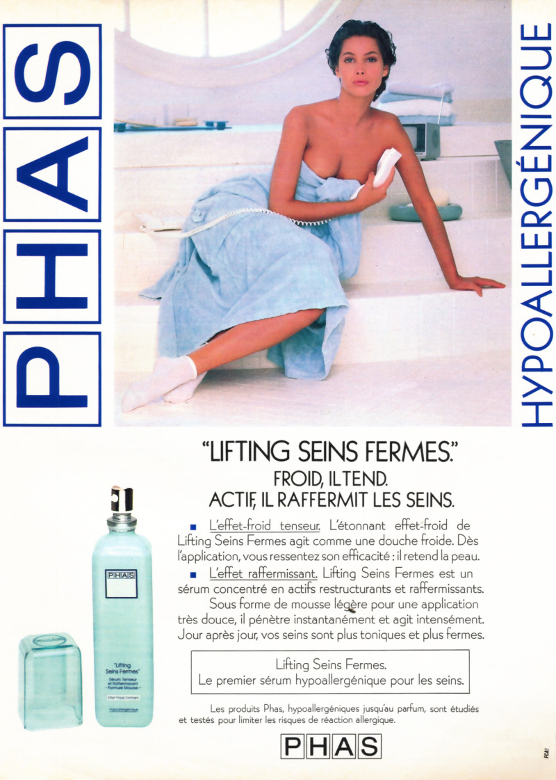 Christy Turlington featured in  the PHAS advertisement for Spring/Summer 1991