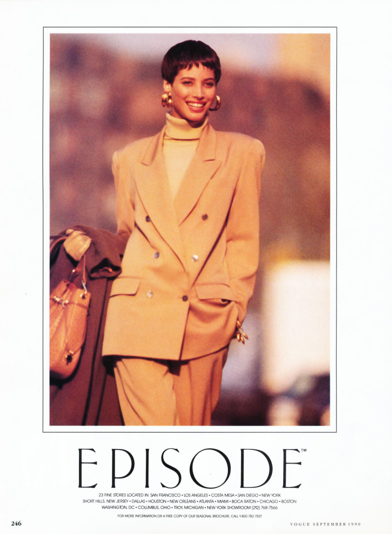 Christy Turlington featured in  the Episode advertisement for Autumn/Winter 1990