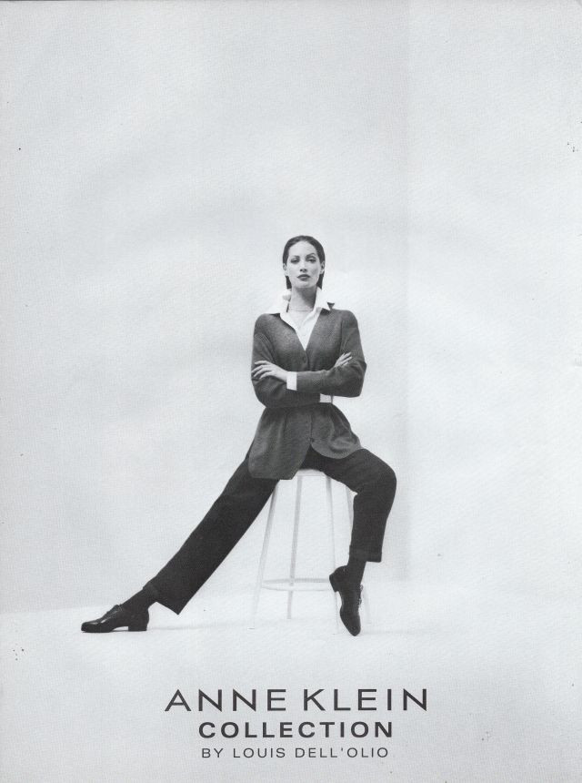 Christy Turlington featured in  the Anne Klein advertisement for Autumn/Winter 1992