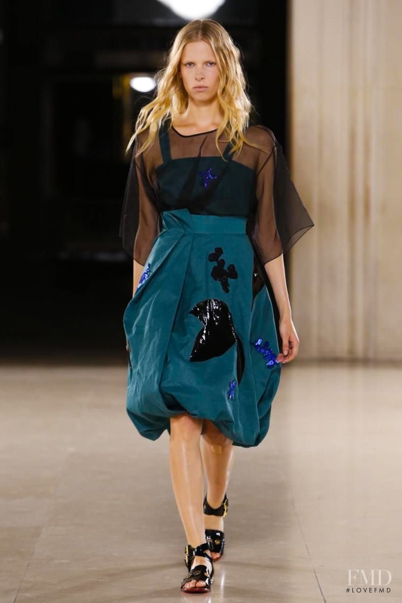 Lina Berg featured in  the Jonathan Saunders fashion show for Spring/Summer 2015