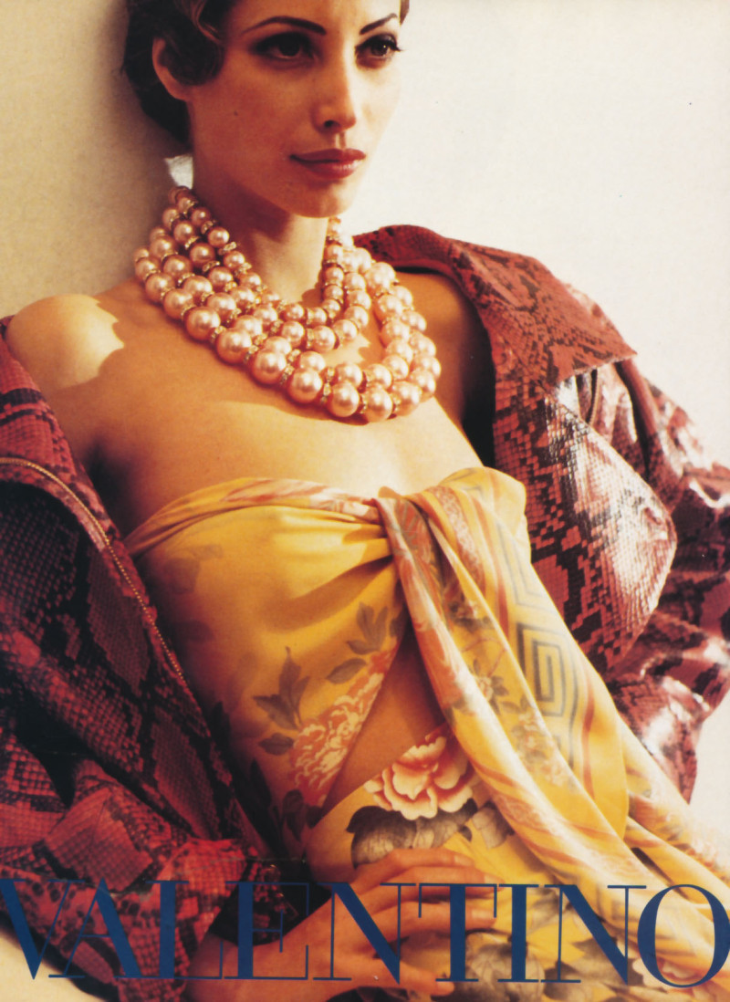 Christy Turlington featured in  the Valentino advertisement for Autumn/Winter 1992