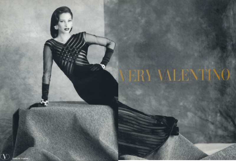 Christy Turlington featured in  the Valentino Couture advertisement for Autumn/Winter 1992