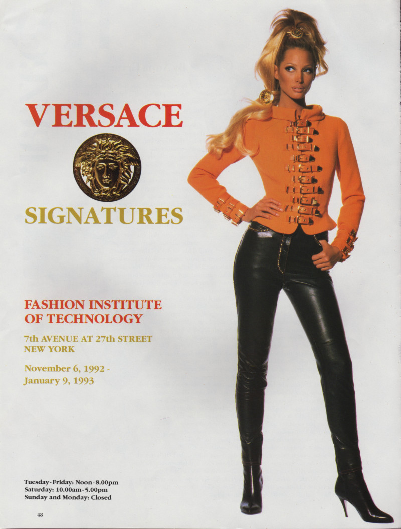 Christy Turlington featured in  the Versace advertisement for Spring/Summer 1992