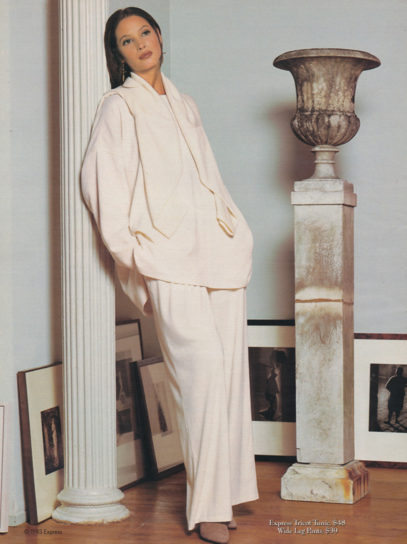 Christy Turlington featured in  the Express advertisement for Holiday 1993