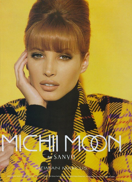 Christy Turlington featured in  the Sanyo Michii Moon advertisement for Autumn/Winter 1993