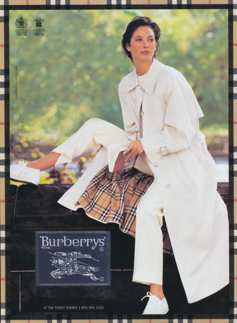 Christy Turlington featured in  the Burberry advertisement for Autumn/Winter 1994