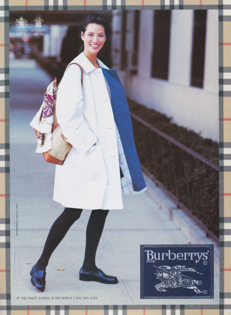 Christy Turlington featured in  the Burberry advertisement for Autumn/Winter 1994