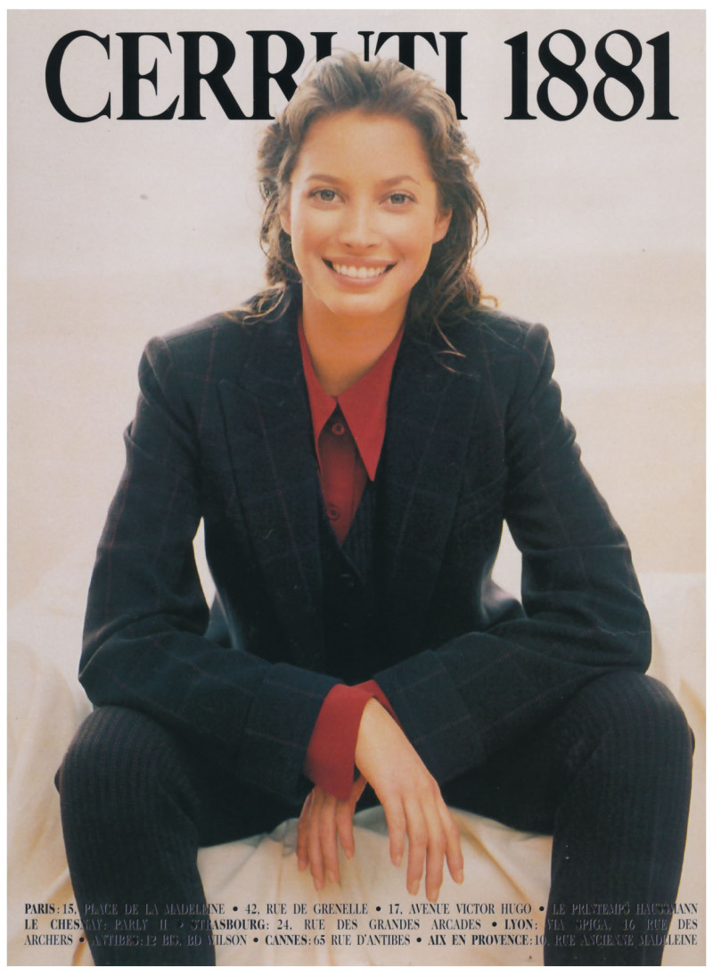 Christy Turlington featured in  the Cerruti 1881 advertisement for Autumn/Winter 1994