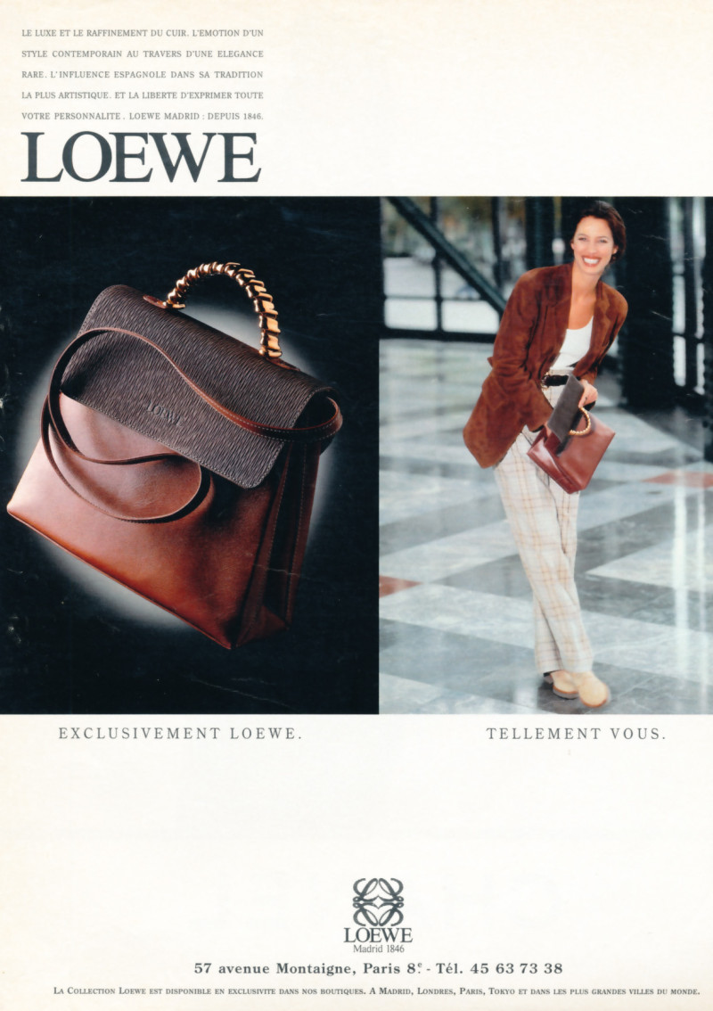 Christy Turlington featured in  the Loewe advertisement for Autumn/Winter 1994